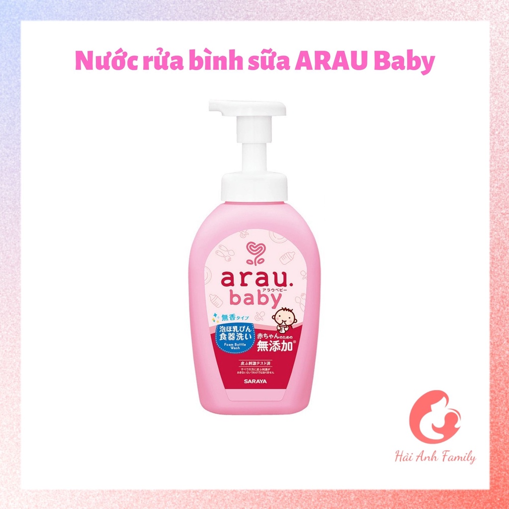 Nước rửa bình sữa ARAU baby - bình 500ml - túi 450ml