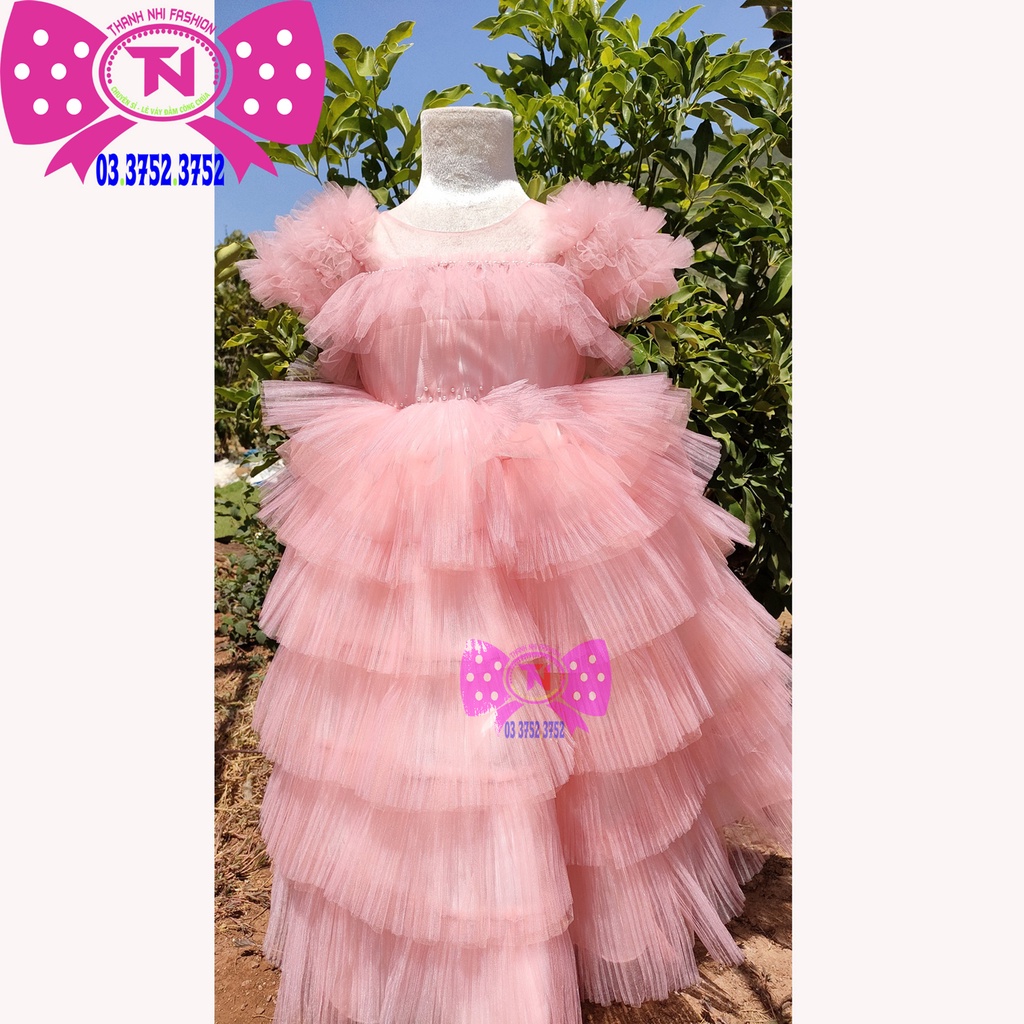 Váy bé gái xếp ly hồng cute - Váy Công Chúa TN233001A