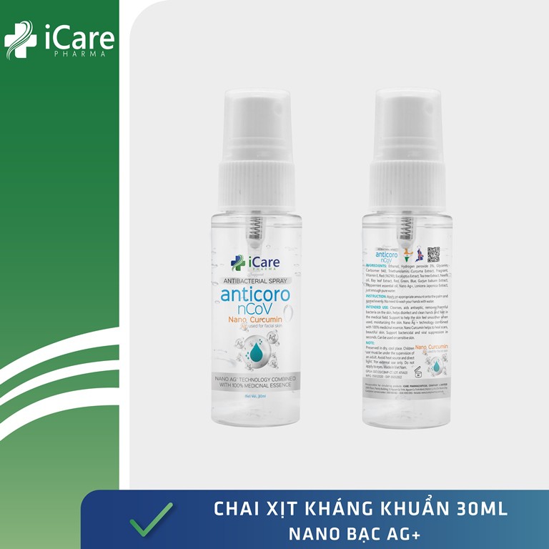 Xịt Kháng Khuẩn Chiết Xuất Dược Liệu & Nano Ag - 30ml