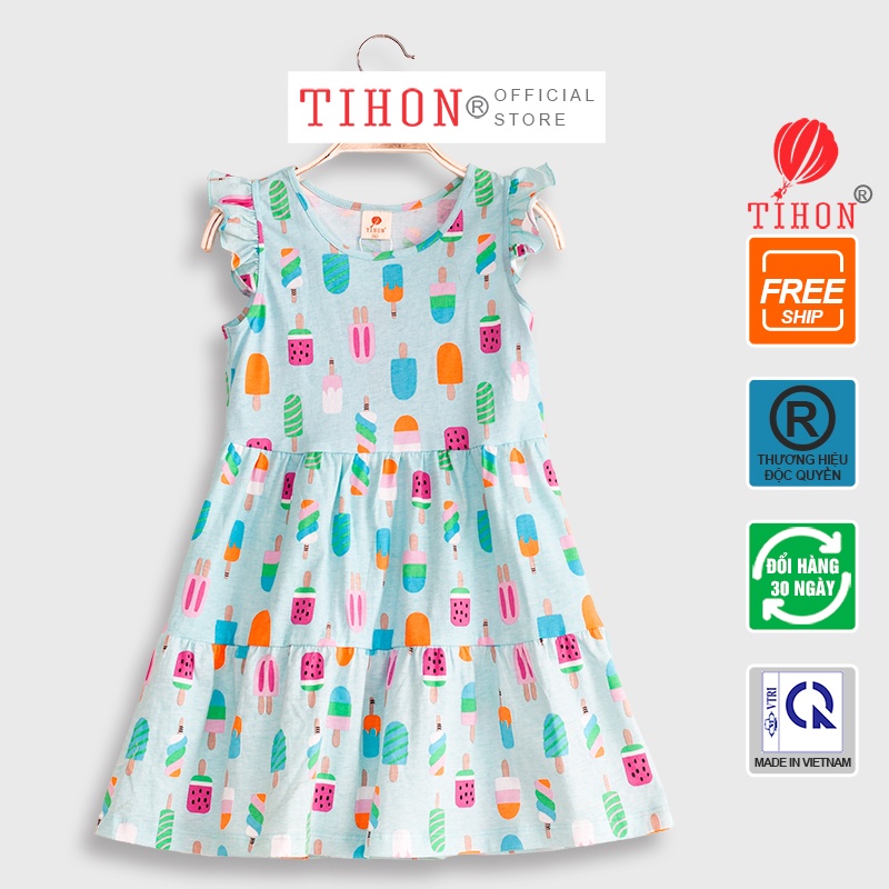 Váy Bé Gái TIHON 100% Cotton Họa Tiết Siêu Dễ Thương