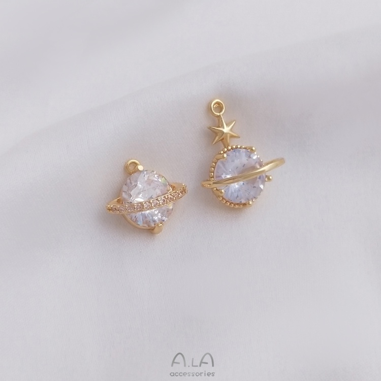 Mặt Dây Chuyền Hình Hành Tinh Màu Sắc 14K Bằng Đồng Sang Trọng diy