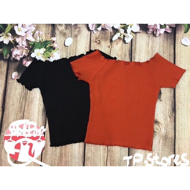 Áo Nữ - Áo Trễ Vai Nữ Thun Gân Tay Ngắn - Thời Trang Nữ AnAn - CRT13 | BigBuy360 - bigbuy360.vn