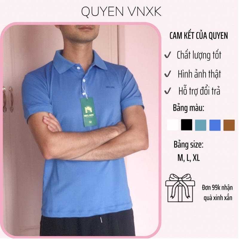 Áo polo nam màu trơn, chất liệu poly cá sấu thoáng khí, bền đẹp, Phù hợp nhiều hoàn cảnh đi chơi đi làm