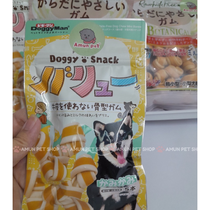 Xương Nơ Hương Sữa DoggyMan Cho Chó Xương Gặm Sạch Răng Cho Chó Thơm Miệng Snack Đồ Ăn Bánh Thưởng Cho Thú Cưng Amun Pet