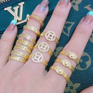 NHẪN KIM TIỀN BẠC 925 SI VÀNG 24K