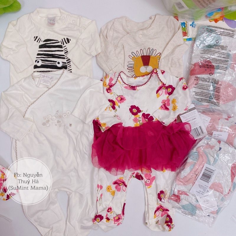 (New born) Body liền tất-sleepsuit cotton geogre mix