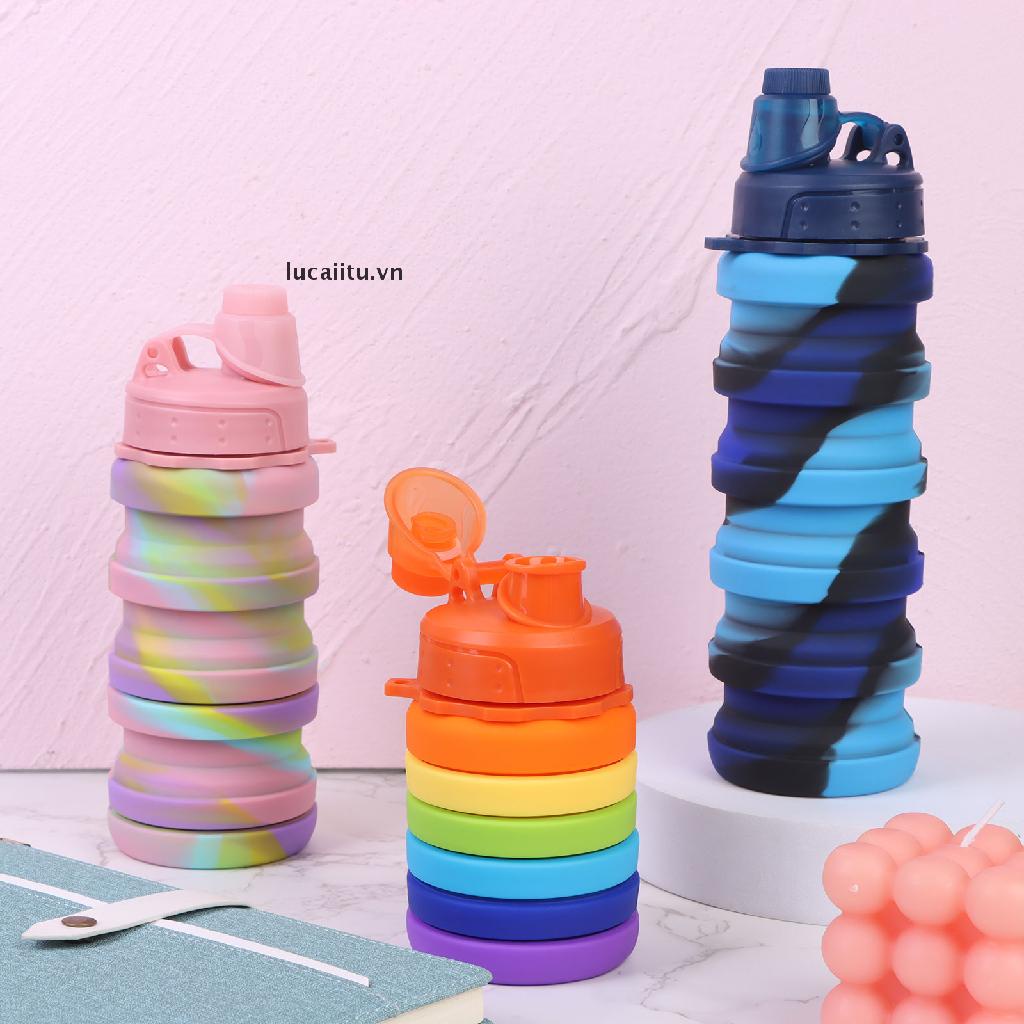 Bình Nước Silicone 500ml Có Thể Gấp Gọn Tiện Dụng Cho Bé