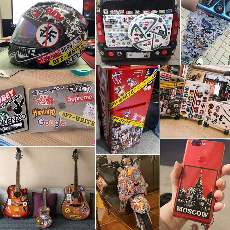 Set 50 Miếng Dán Graffiti Họa Tiết One Piece Hoạt Hình Chống Thấm Nước Trang Trí Đa Chức Năng