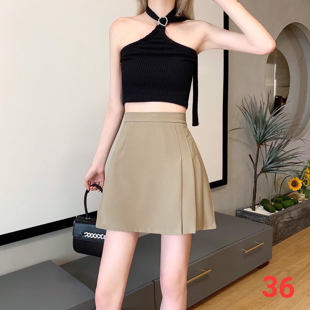 Chân váy ngắn dáng A cách điệu xếp ly mã mới hot trend