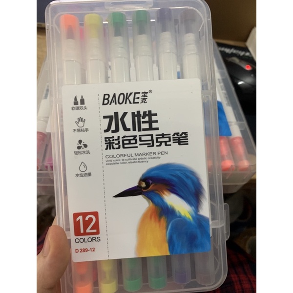 bút dạ màu marker Brush marker- hộp bút lông màu 2 đầu (mã D289)