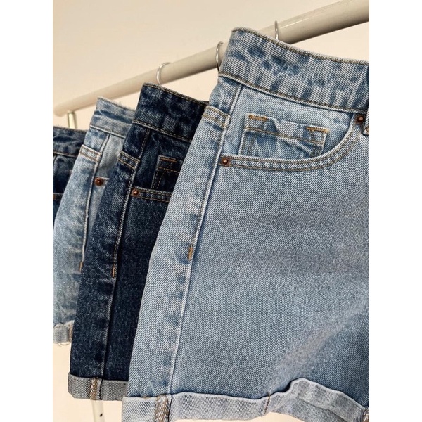 Quần Short Jeans Lưng Cao Xuất Xịn Chất Jean Cotton Siêu Xinh