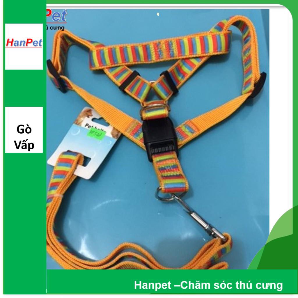 Hanpet.GV- Dây dắt chó + dây yếm đai yên ngựa cho chó 14- 18kg (- 348)