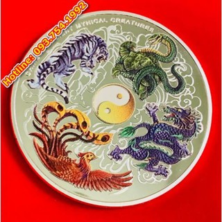 Đồng xu tứ linh: thanh long - bạch hổ - chu tước - huyền vũ | đồng xu may mắn tặng tết
