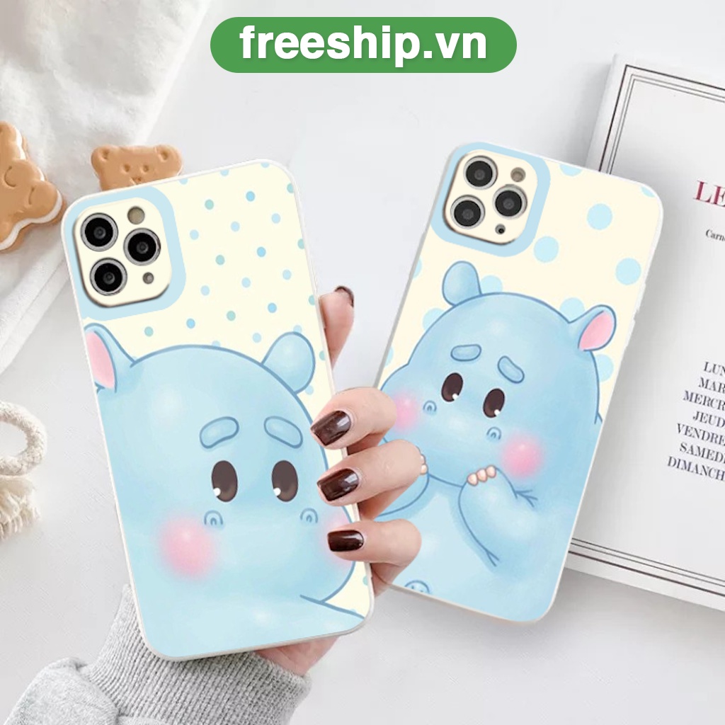 Ốp lưng iphone couple hà mã ngại ngùng chống sốc bảo vệ camera ốp iphone13/12/11/pro/promax/x/xr/xsmax/se2020/8/7/6plus