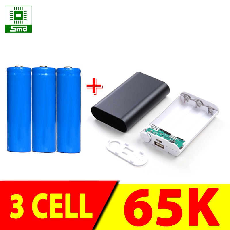 BOX SẠC DỰ PHÒNG 3 CELL VỎ NHÔM TẶNG KÈM PIN 1200MAH