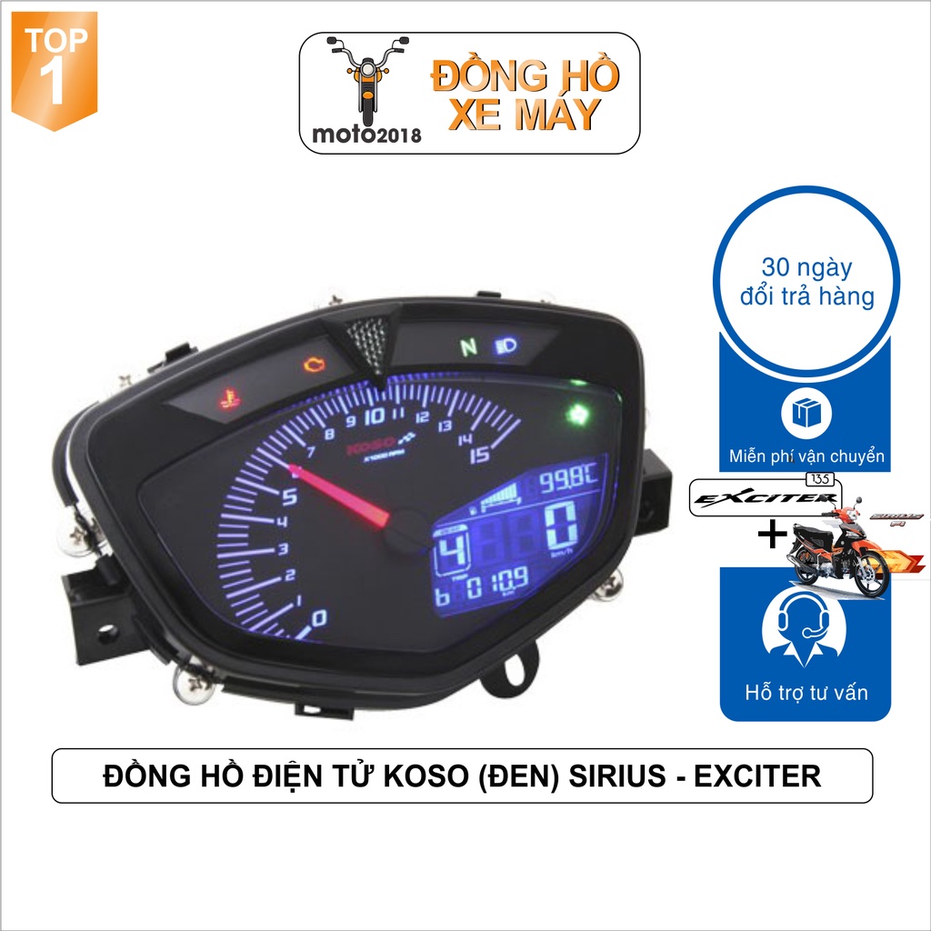 Đồng hồ điện tử KOSO gắn SIRIUS - EXCITER 2010 A430