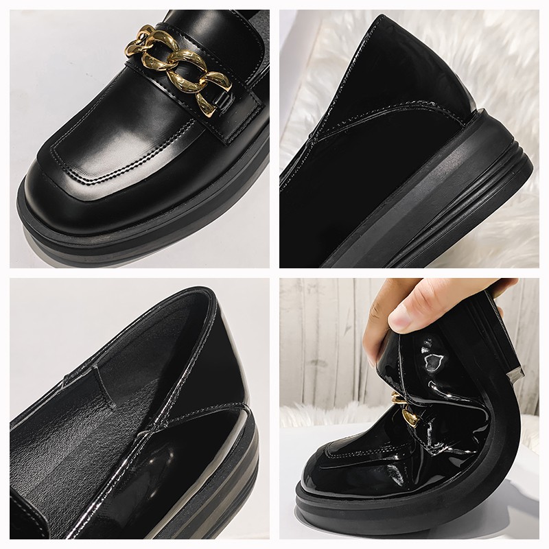 Giày Lười Da Bóng Phong Cách Retro Thời Trang Nữ Sành Điệu | BigBuy360 - bigbuy360.vn