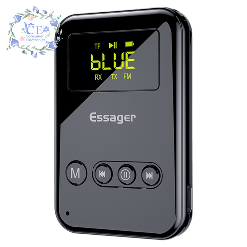 ESSAGER Bộ Thu Phát Âm Thanh Bluetooth 5.0 Giắc Cắm 3.5mm Cho Pc Tv Và Tai Nghe