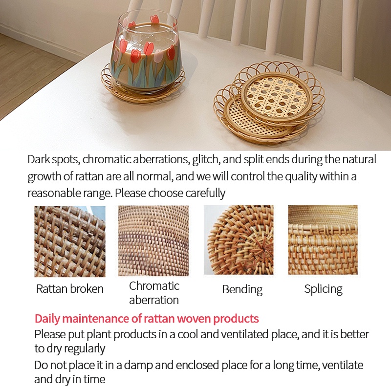 Đế lót ly bằng tre đan thủ công cách nhiệt tiện dụng