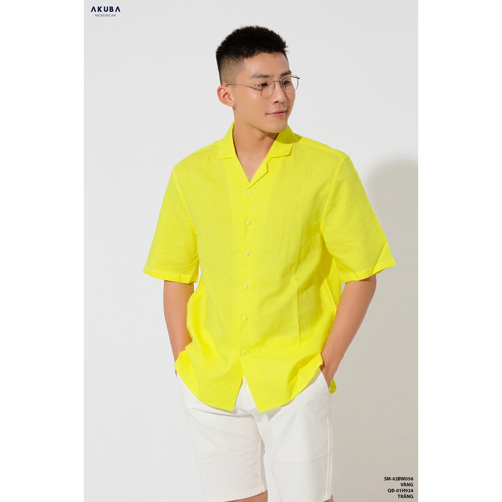 Áo Sơ Mi Tay Ngắn Nam Regular Trơn Cao Cấp AKUBA | 02BW056