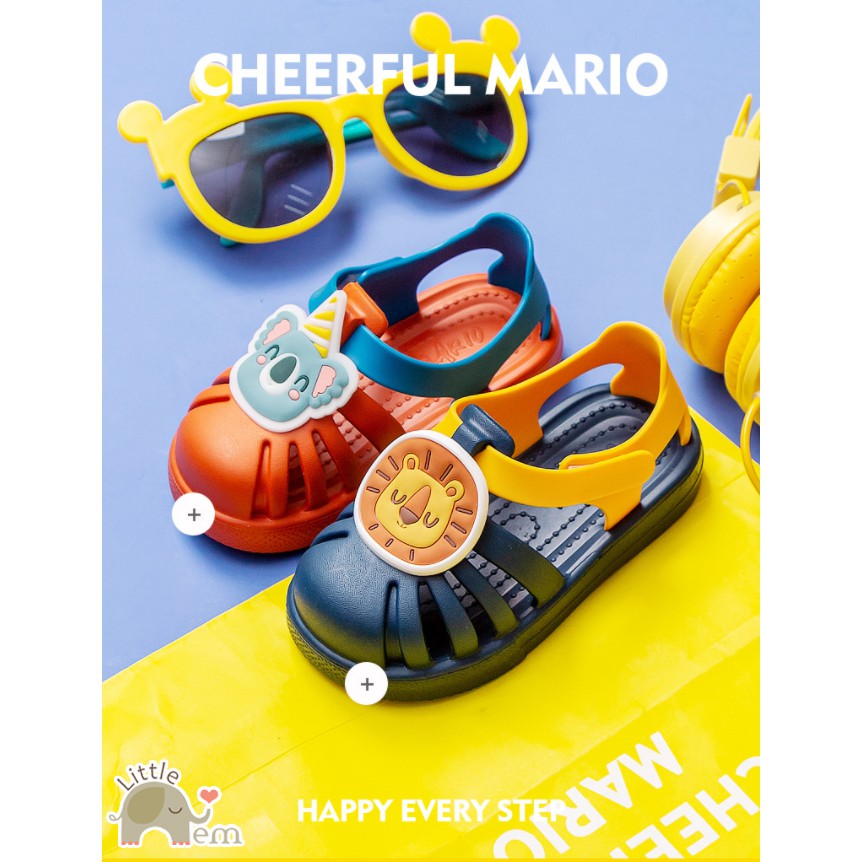 Dép đa năng cho bé chống trơn trượt Cheerful Mario _ Sandal icon cute