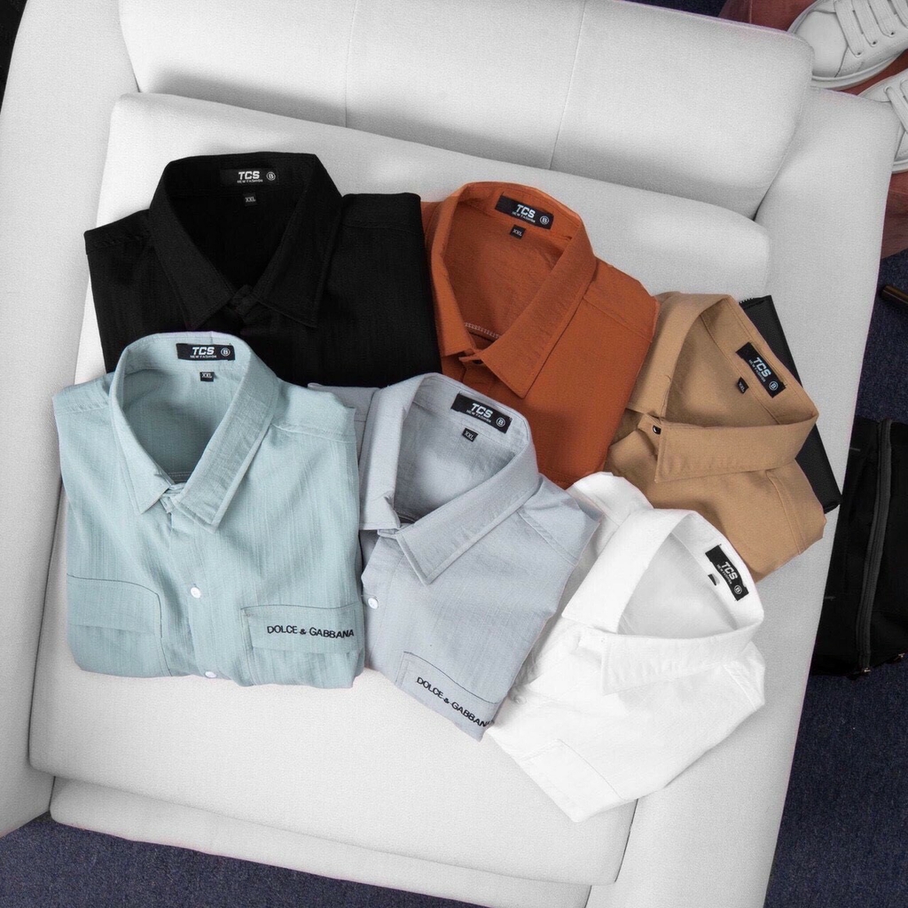 Mẫu áo sơ mi đũi nam tay ngắn được yêu thích nhất áo đũi nam | BigBuy360 - bigbuy360.vn