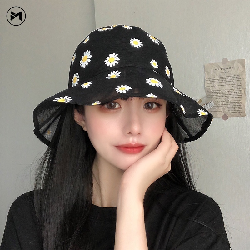 Nón Tai Bèo Phối Lưới Mỏng Thoáng Mát Xinh Xắn Cho Nữ