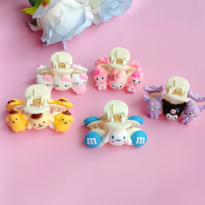 Kẹp Tóc Nhựa Hình Melody Cinnamoroll Melody Sanrio Kuromi PomPomPurin Dễ Thương Trang Trí Cho Học Sinh