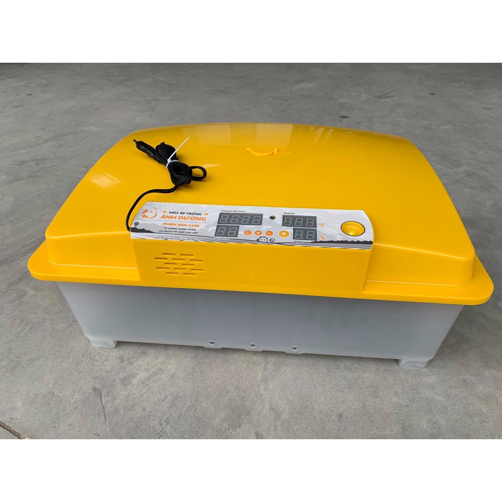 - Máy ấp trứng mini Ánh Dương A100 thùng nhựa - Ấp tự động 50 trứng - 1 tầng khay đảo nhôm