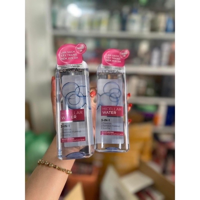 Nước Tẩy Trang L'Oreal Paris Cho Mọi Loại Da 3-in-1 Loreal Micellar Water Da Dầu Da Nhạy Cảm Da Khô
