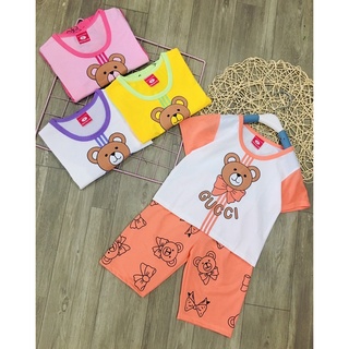 Đồ bộ ngố cho bé gái chất cotton hình gấu đáng yêu