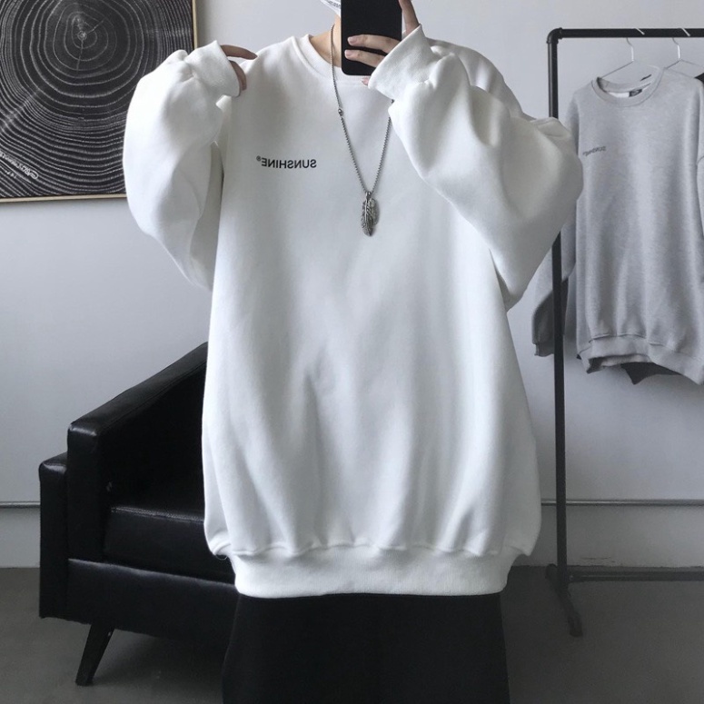 FREESHIP Áo sweater, Áo Nỉ In Chữ Nhỏ Ngực 2 màu trắng đen | BigBuy360 - bigbuy360.vn