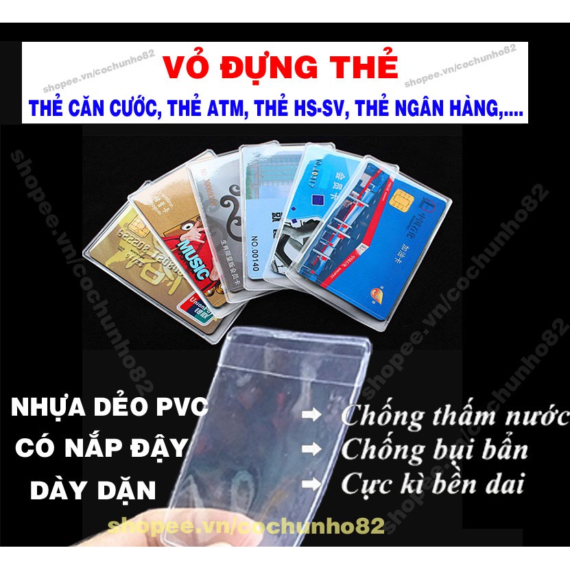 Siêu rẻ VỎ ĐỰNG THẺ CĂN CƯỚC, ATM, THẺ HỌC SINH, NGÂN HÀNG....- LOẠI CÓ NẮP - DÀY DẶN