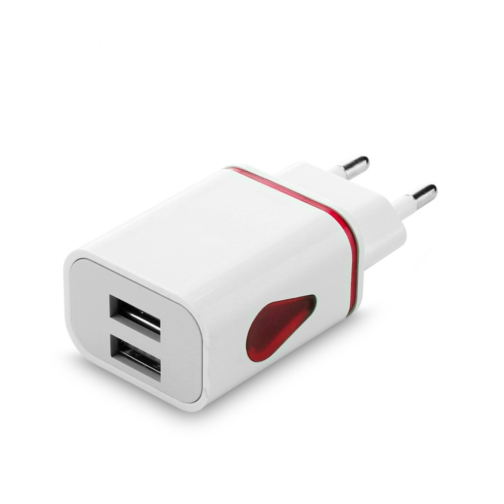 Cốc Sạc 2 Cổng Usb có đèn Led 5V - 2.1A siêu ngon cho mọi điện thoại smartphone SAMSUNG OPPO XIAOMI IPHONE SONY LG HTC