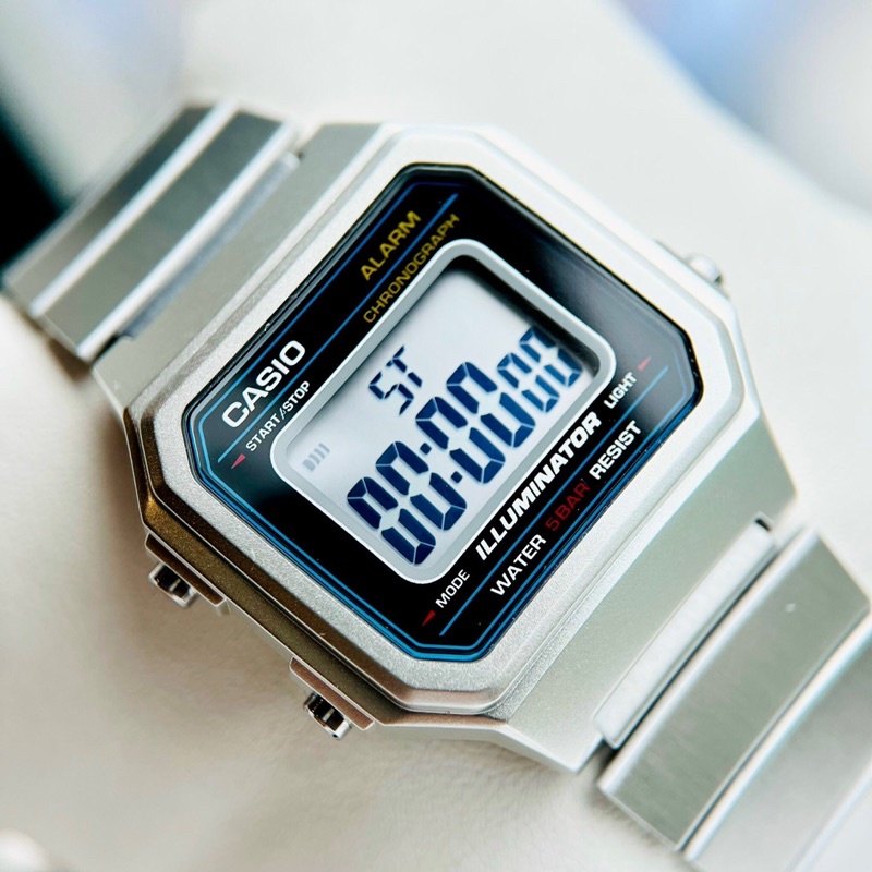 Đồng hồ Nam Casio B650WD-1, đồng hồ chính hãng, Silver mặt đen