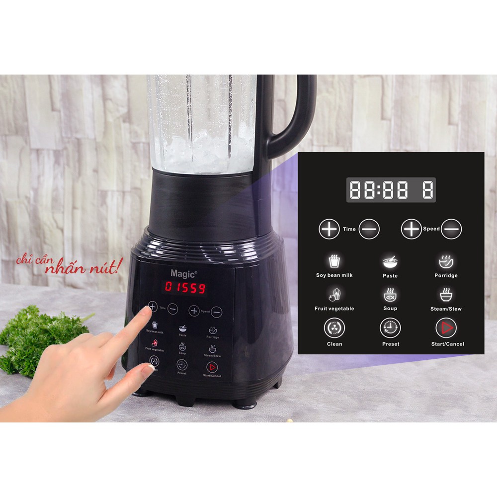 Máy làm sữa hạt máy nấu sữa đa năng Magic Korea A96 sữa đậu nành xay sinh tô nấu cháo 500W nhỏ gọn mạnh mẽ đen bh 12 T