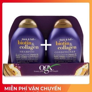 (NGUYÊN SEAL) COMBO 1 DẦU GỘI + 1 DẦU XẢ BIOTIN COLLAGEN 385ML TRỊ RỤNG TÓC