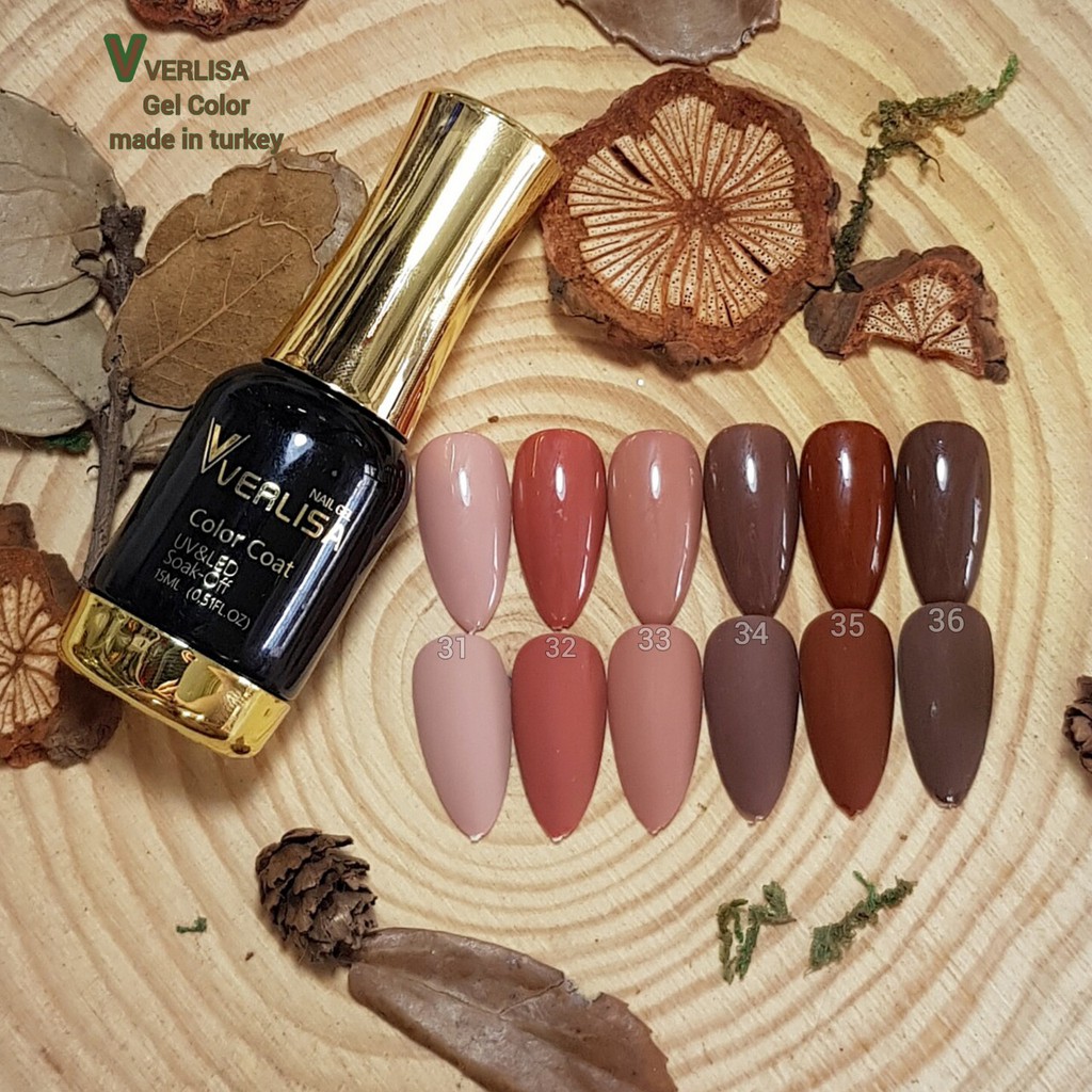 Sơn gel VERLISA THỔ NHĨ KỲ  chai 15ml bảng 6 Sơn gel bóng đẹp đặc mướt bền màu