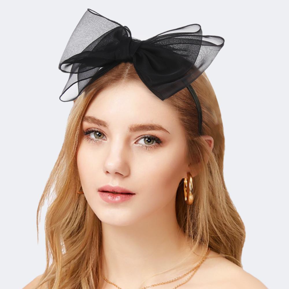 Băng Đô Cài Tóc Thắt Nơ Ruy Băng Lớn Lấp Lánh Cho Nữ