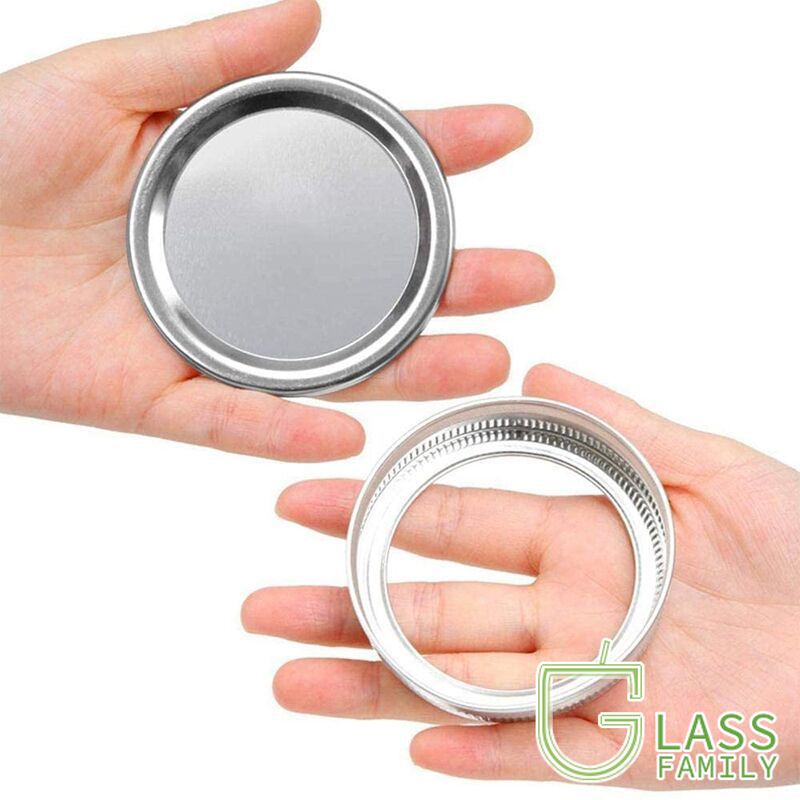 Set 12 Nắp Đậy Lọ Mason 70mm / 86mm Màu Bạc Có Thể Tái Sử Dụng