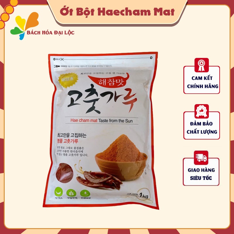 1 Kg Bột ớt Haecham Mat Hàn Quốc làm kim chi, mỳ cay, tokbokki Thương Hiệu Hanaro