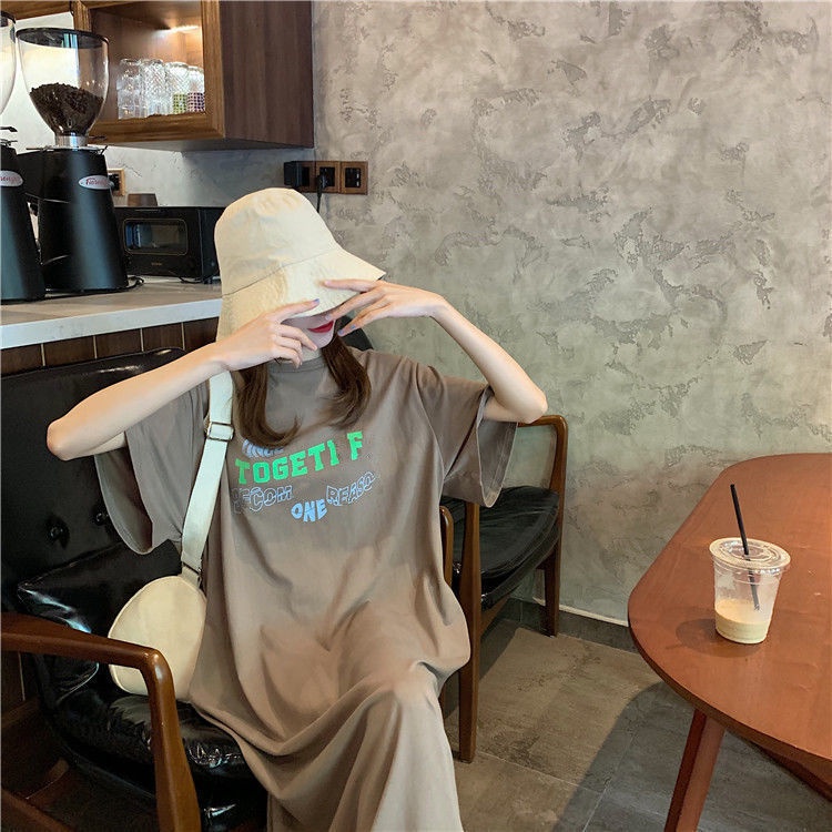 Jiashucheng Áo Thun Tay Ngắn Dáng Rộng In Chữ Thời Trang Cho Nữ Plus Size