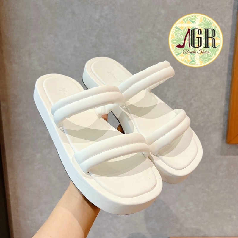 Dép 2 quai viền phồng xinh xắn cao 3 cm