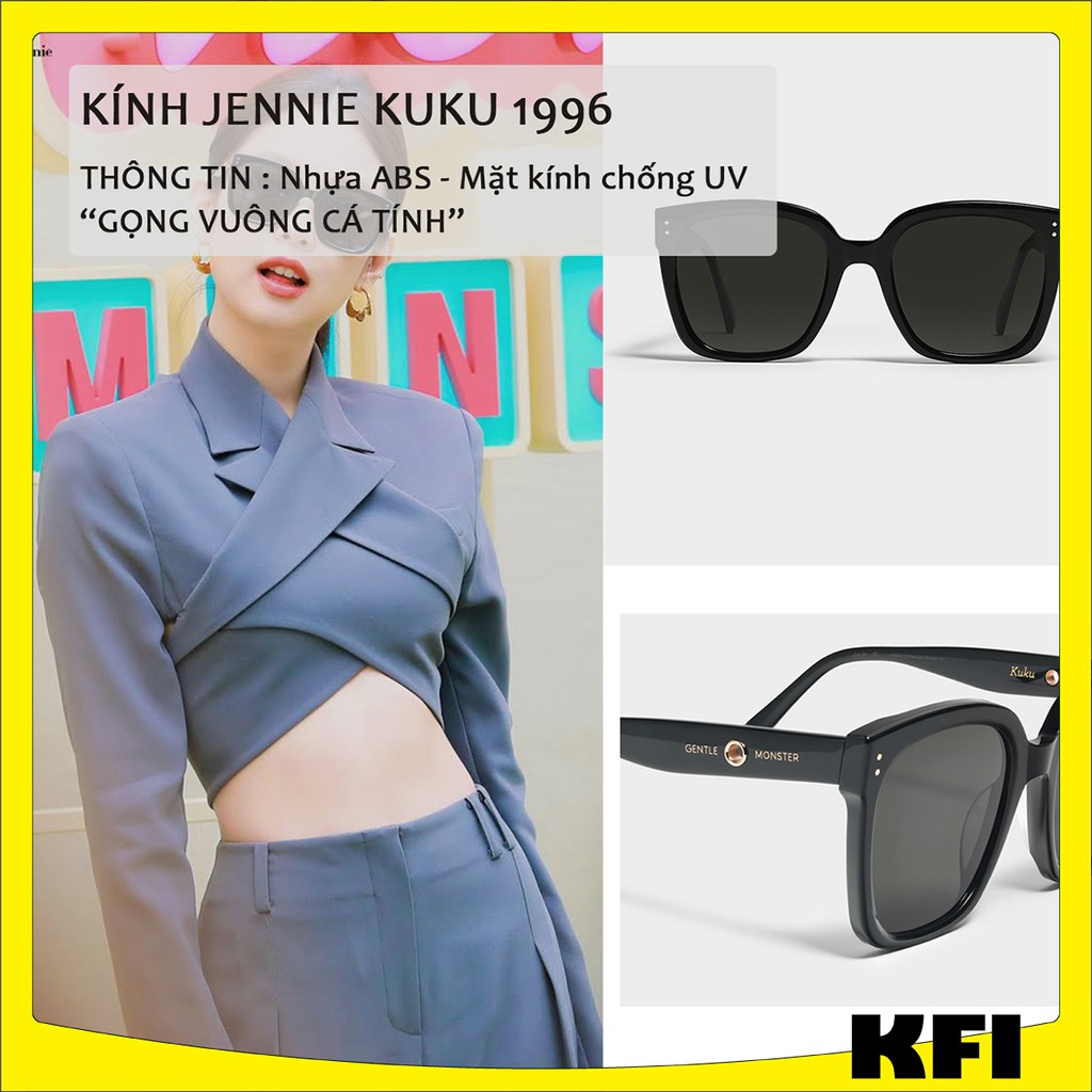 Kính mát nữ Jennie kuku 1996, kính mát nữ Hàn Quốc chống tia UV 400