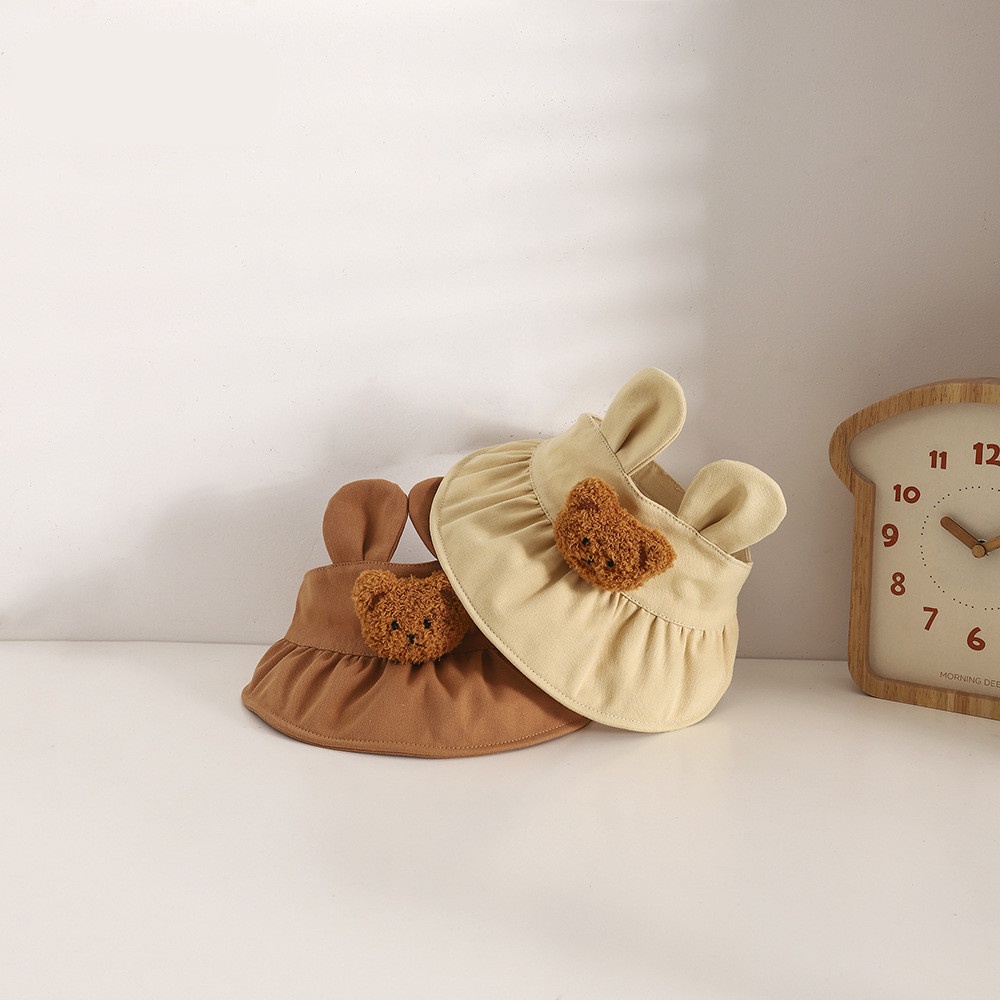 Nón Lưỡi Trai Nửa Đầu Vành Rộng Chống Nắng Mùa Hè In Hình Gấu Hoạt Hình Dễ Thương Cho Trẻ Em