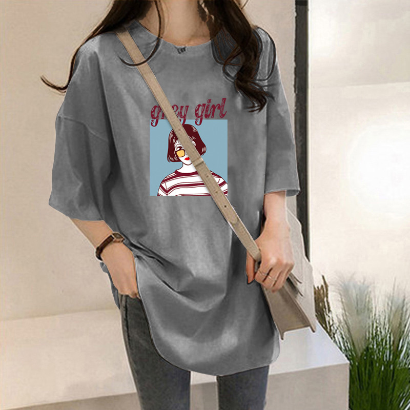 NRVP Áo thun ngắn tay dáng rộng thời trang cho nữ