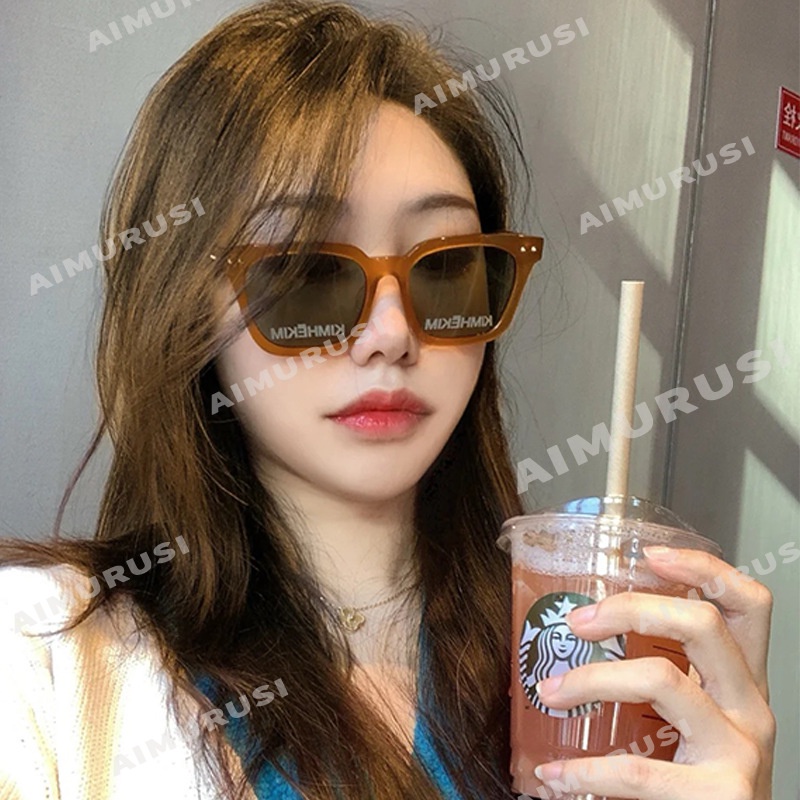 (Aimurusi) COD Korean Style Square Frame Glasses Retro Large Frames Sunglasses Women/men