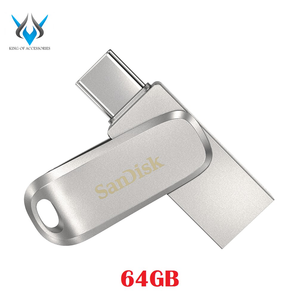 USB OTG Sandisk Ultra Dual Drive Luxe USB Type-C 3.1 64GB 150MB/s (Bạc) - Vỏ kim loại