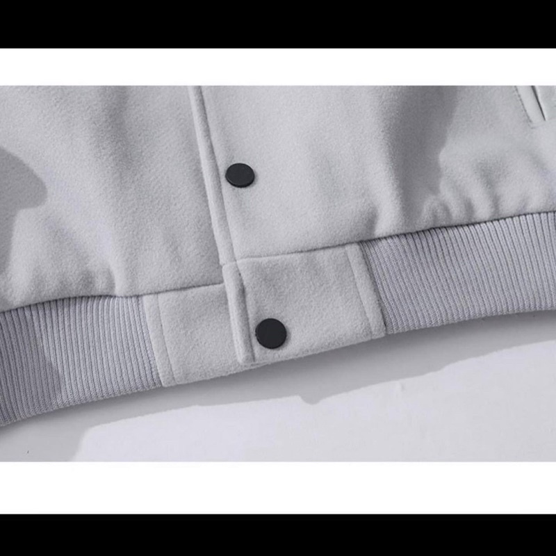 Áo bomber - Jacket Varsity chính hãng TIDEEKU chữ A màu xám ghi, màu đen form rộng