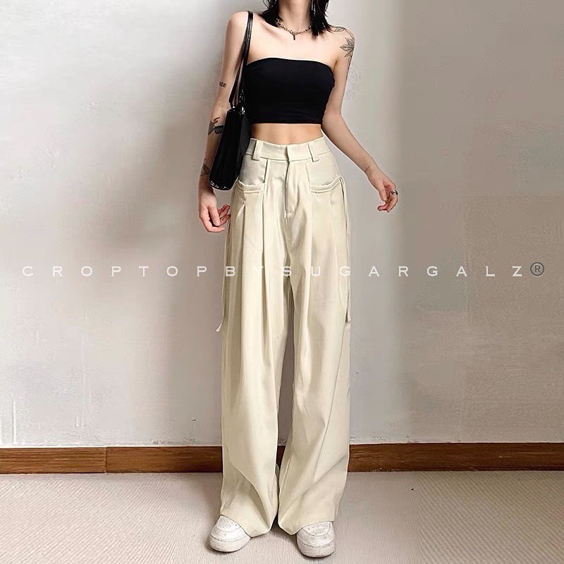 Set đồ sporty-chic áo Tupe tope kèm quần ống suông dài tôn dáng Sugar Trous - by SGGz